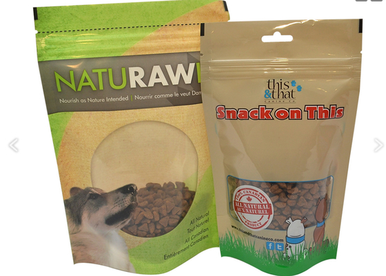 Stand Up Pouch For Pets Food Packaging , Plastic Zipper Pouch For Dog / Fish / Bird / Cat